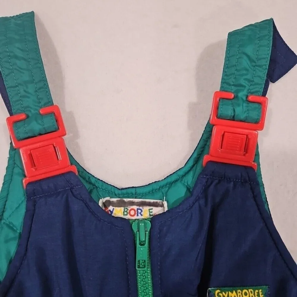 Gymboree Vintage Size Small Snow Pants Overall Small‎ Blue Red Green Color Block